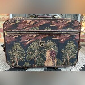 Capezio Collection Vintage Fox Hunt Tapestry Suitcase